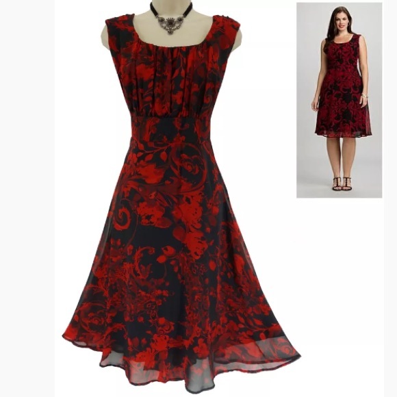 dress barn plus size red dresses
